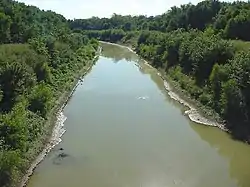 The Saline River of southeastern Illinois where John Crenshaw at the Illinois Salines, in Equality, Illinois, leased out Kentucky slaves from their owners who boiled down salt brine water from wells and the river into usable salt for sale.