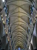 Salisbury Cathedral – rectangular four-part vault over a single bay (1220–1258)