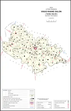 Map showing Sanda Saidan (#462) in Salon CD block