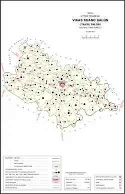 Map showing Nain (#440) in Salon CD block