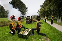 Gele Rijders (Yellow Riders) during the annual firing of salute shots on Prinsjesdag