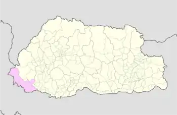 Location of Yoeseltse Gewog