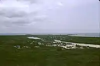 A view of North Point, Rice Bay, and Dixon Hill Settlement, facing north from the lighthouse in 1998.