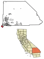 Location of Chino Hills in San Bernardino County, California