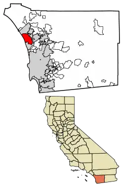 Location of Carlsbad in San Diego County, California.