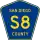 County Road S8 marker