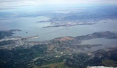 Looking north into San Pablo Bay at the Richmond-San Rafael Bridge, 2010