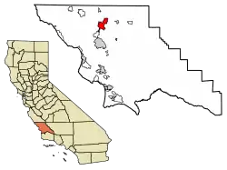 Location of El Paso de Robles (Paso Robles) in San Luis Obispo County, California