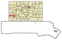 Location of Telluride in San Miguel County, Colorado