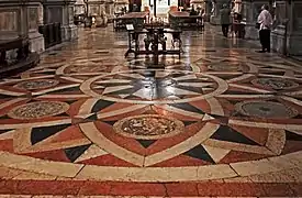 Polychrome marble mosaic