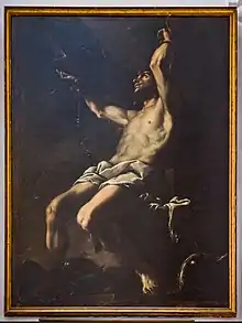 Painting of Saint Sebastian in the Santo Stefano church.