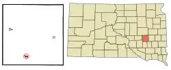 Location in Sanborn County and the state of South Dakota