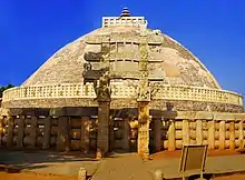 The Great Stupa in Sanchi, India is considered a cornerstone of Buddhist architecture