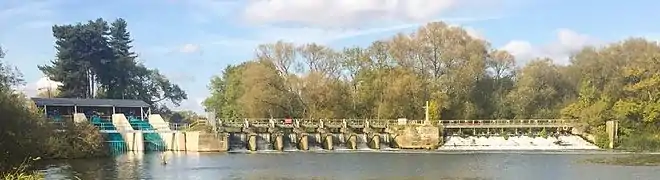 The turbines and the weir