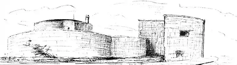 Sketches of Sandgate Castle in 1893 by E. Kennett, from the north-east...