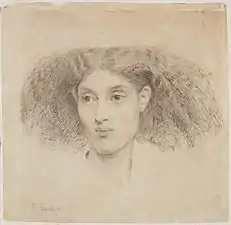 Frederick Sandys, Study of the head of a young mulatto woman  full face (c. 1859), Art Gallery of New South Wales