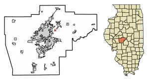 Location of Clear Lake in Sangamon County, Illinois.