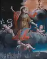 Porta Bari - Painting depicting Saint Irene of Lecce - Sala Consigliare del Comune di Altamura (the city is at the bottom)