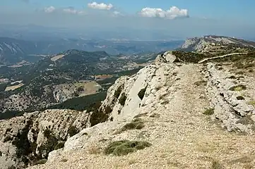 Sant Alís a 1.675 m high peak in Serra del Montsec