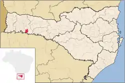 Location of Guatambu in Santa Catarina state