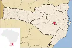 Location in Santa Catarina  state