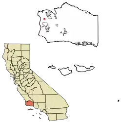 Location of Casmalia in Santa Barbara County, California.