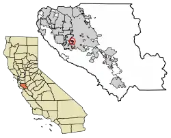 Location of Cambrian Park in Santa Clara County, California.