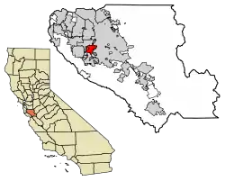 Location of Campbell in Santa Clara County, California