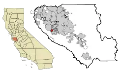 Location in Santa Clara County and the state of California