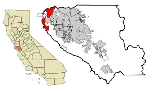 Location in Santa Clara County and California