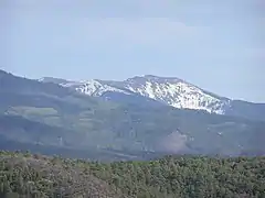 View of Santa Fe Baldy, in the Sangre de Cristo Mountains, from near Las Trampas.