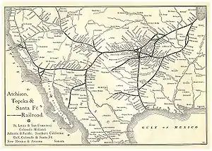 ATSF route map, 1891