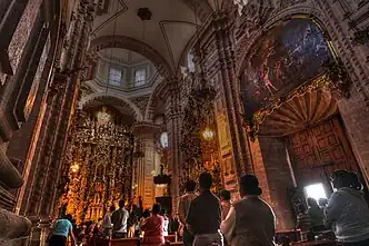 Interior of the temple, Templo de Santa Prisca de Taxco.