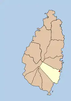 Political map of St Lucia showing location of Micoud
