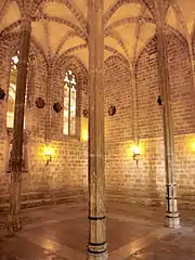 Gothic style pillars and interior
