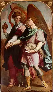 "Tobias and Angel" by Santi di Tito (1575)