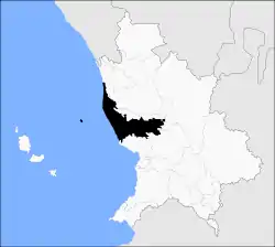 Location of Santiago Ixcuintla in Nayarit