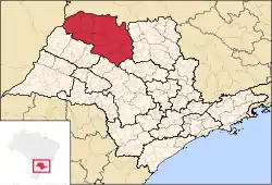 Location of the Mesoregion of São José do Rio Preto