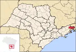 Location of Microregion of Bananal in the state of São Paulo