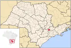 Location of Jundiaí in the state of São Paulo