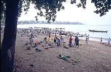 Fishermen land their catch of fish in Sao Tomé.