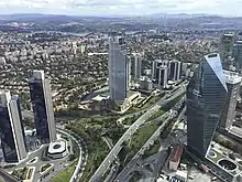 View of the İşbank, Yapı Kredi and Finansbank towers from the roof of Istanbul Sapphire