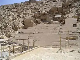 A photograph of the stairway into the pyramid