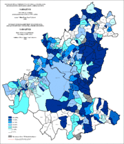 Share of Serbs in Sarajevo by settlements 1991