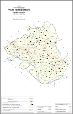Map showing Singhaur Tara Mu. (#788) in Sareni CD block