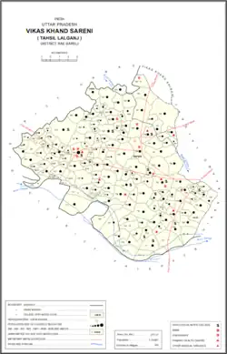 Map showing Nisgar Mu. (#713) in Sareni CD block