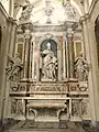 Altar, by Cybei, in the Chapel of Saint Augustine, showing Saint Augustine between Saint John Nepomuk and Saint Catherine of Genoa