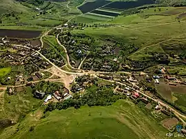 Aerial view of Cetatea village