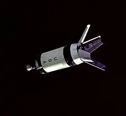 Distant view of Apollo 7 S-IVB stage