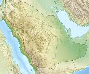 Map of Saudi Arabia, showing the location of Jabal Thawr